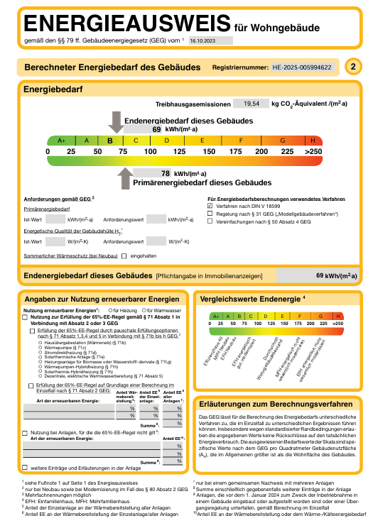 Energieausweis Seite 2