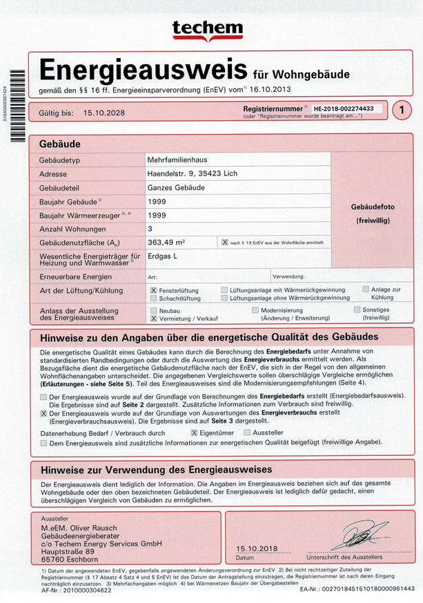 Energieausweis Seite 1