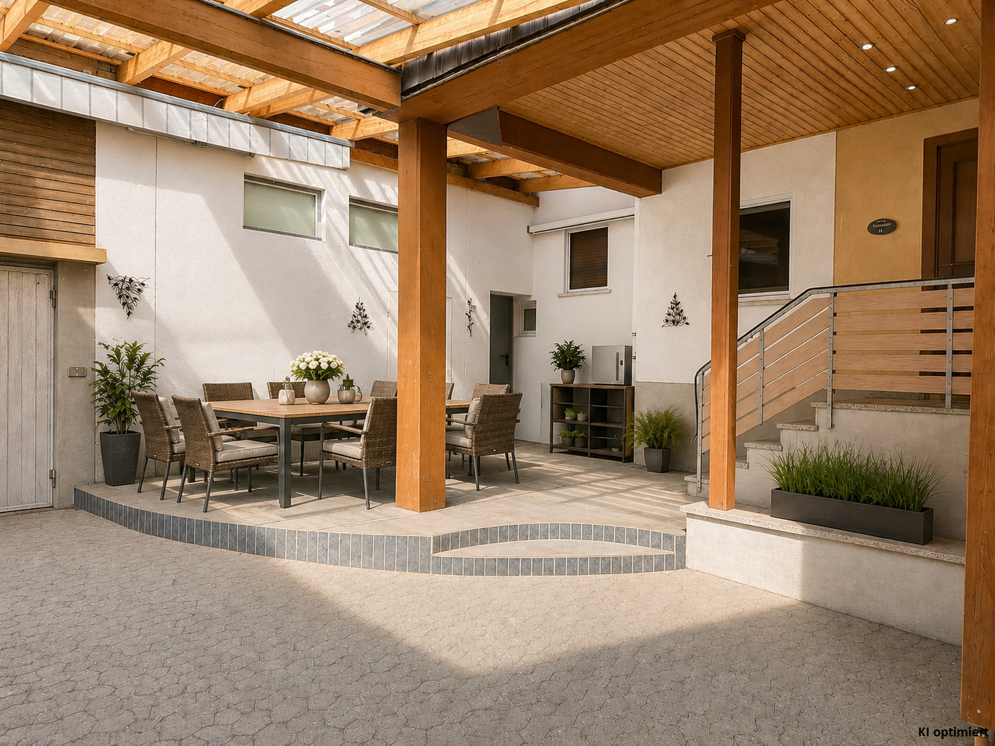 Hof mit Pergola